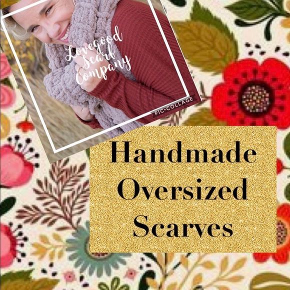 New! Handmade Oversized Knitted Bright Red Scarf - Picture 10 of 12